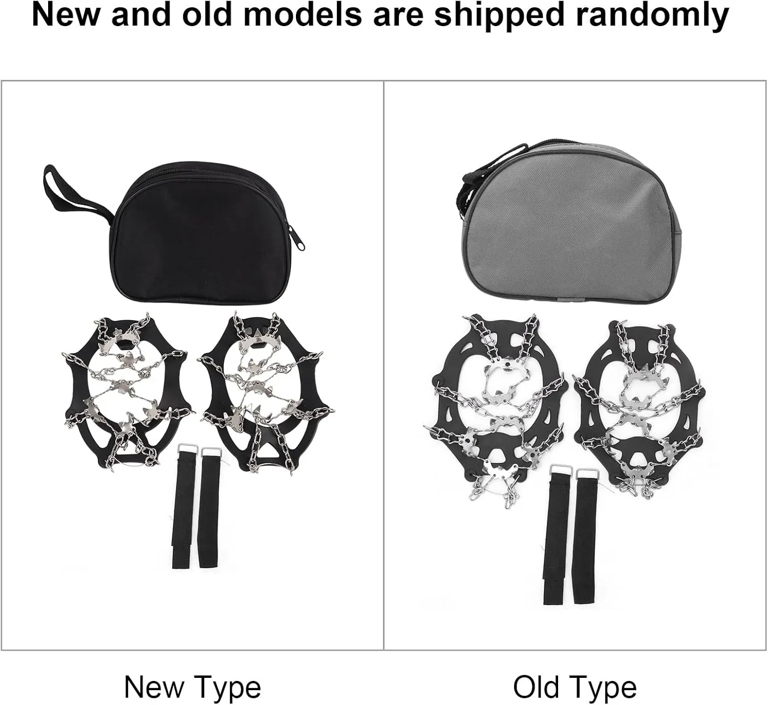 19 Teeth Outdoor Climbing Crampons, Slip Shoe Snow Grips, Stainless Steel Spikes with Durably Elastic Harness, for Lasting Comfort