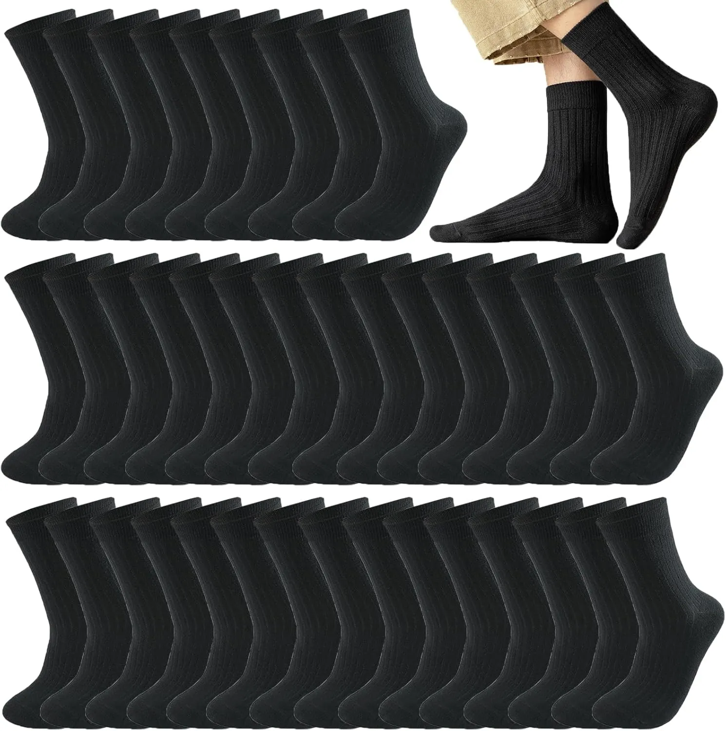 20 Pairs Crew Athletic Socks for Women Moisture Wicking Cushion Crew Socks for Sport Running Traveling