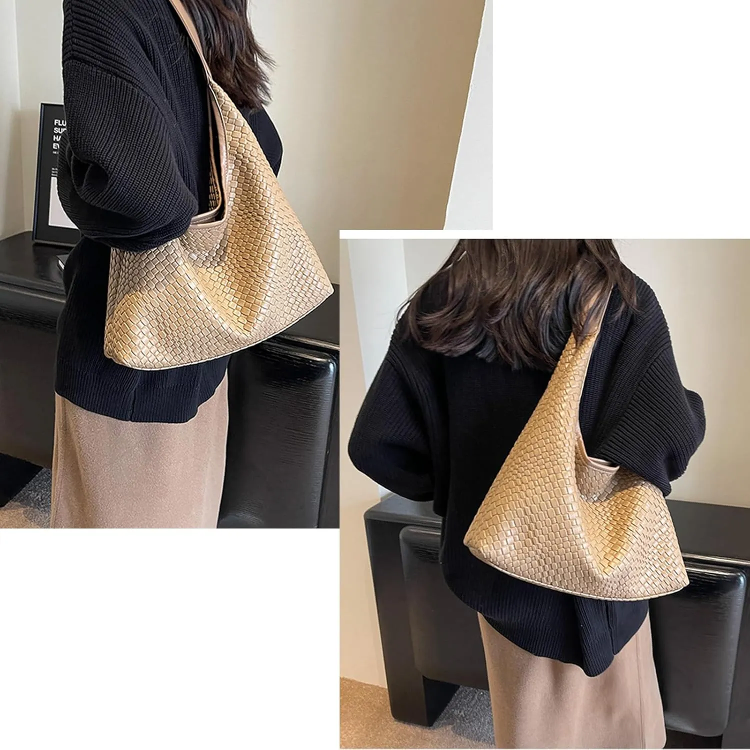 2025 Leather Tote Bag for Women Top-handle Shoulder Bag, Hobo Bags Large Capacity Soft Vegan Crossbody Handbag Underarm