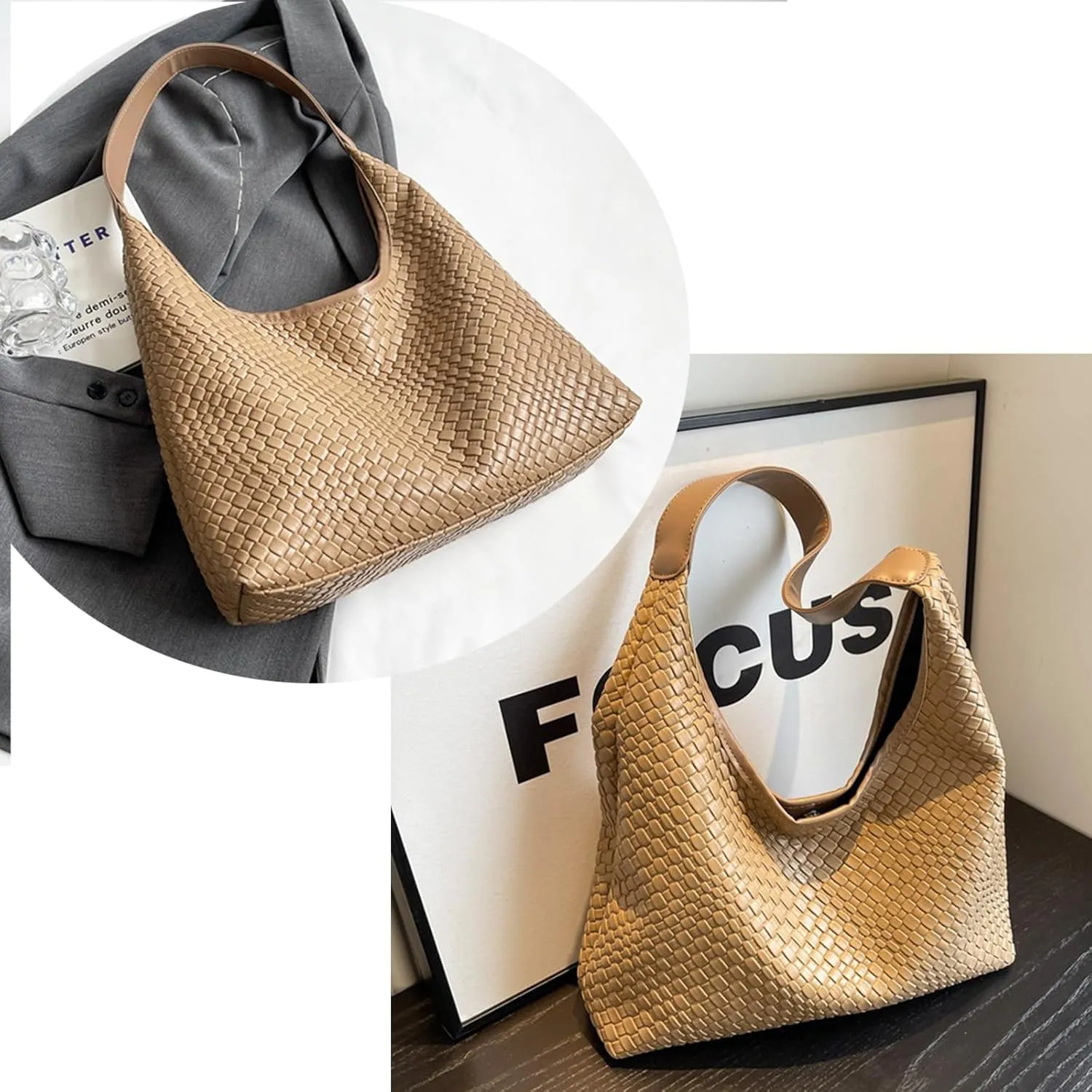 2025 Leather Tote Bag for Women Top-handle Shoulder Bag, Hobo Bags Large Capacity Soft Vegan Crossbody Handbag Underarm