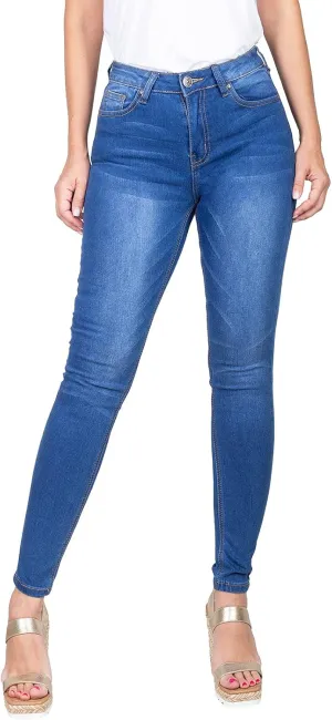 2LUV Women's Solid Stretchy 5 Pocket Skinny Jeans