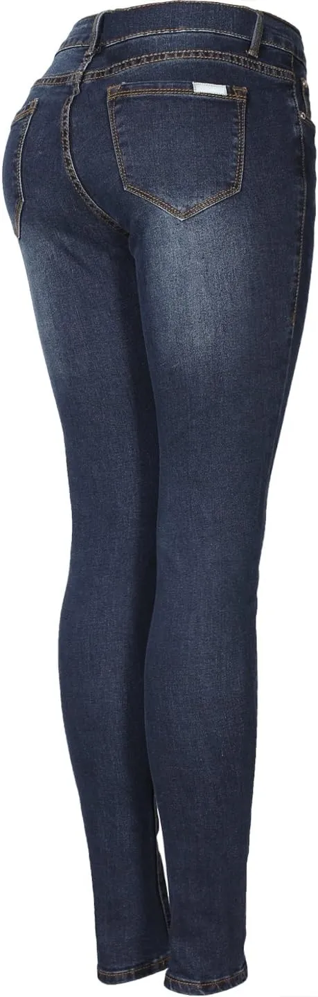 2LUV Women's Solid Stretchy 5 Pocket Skinny Jeans
