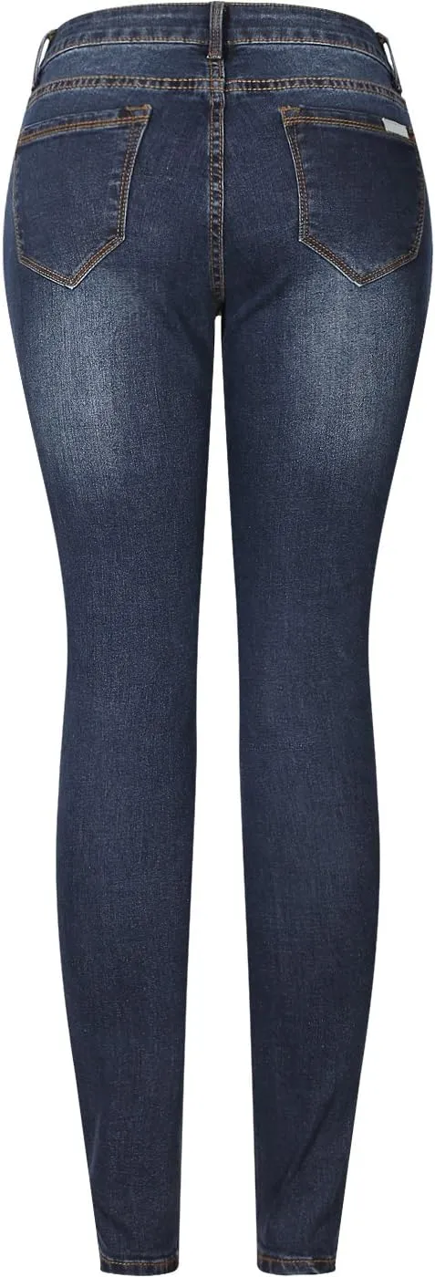 2LUV Women's Solid Stretchy 5 Pocket Skinny Jeans