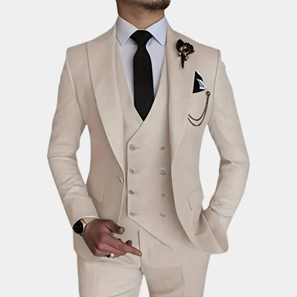 3-piece tailored suit - refined men's formal ensemble