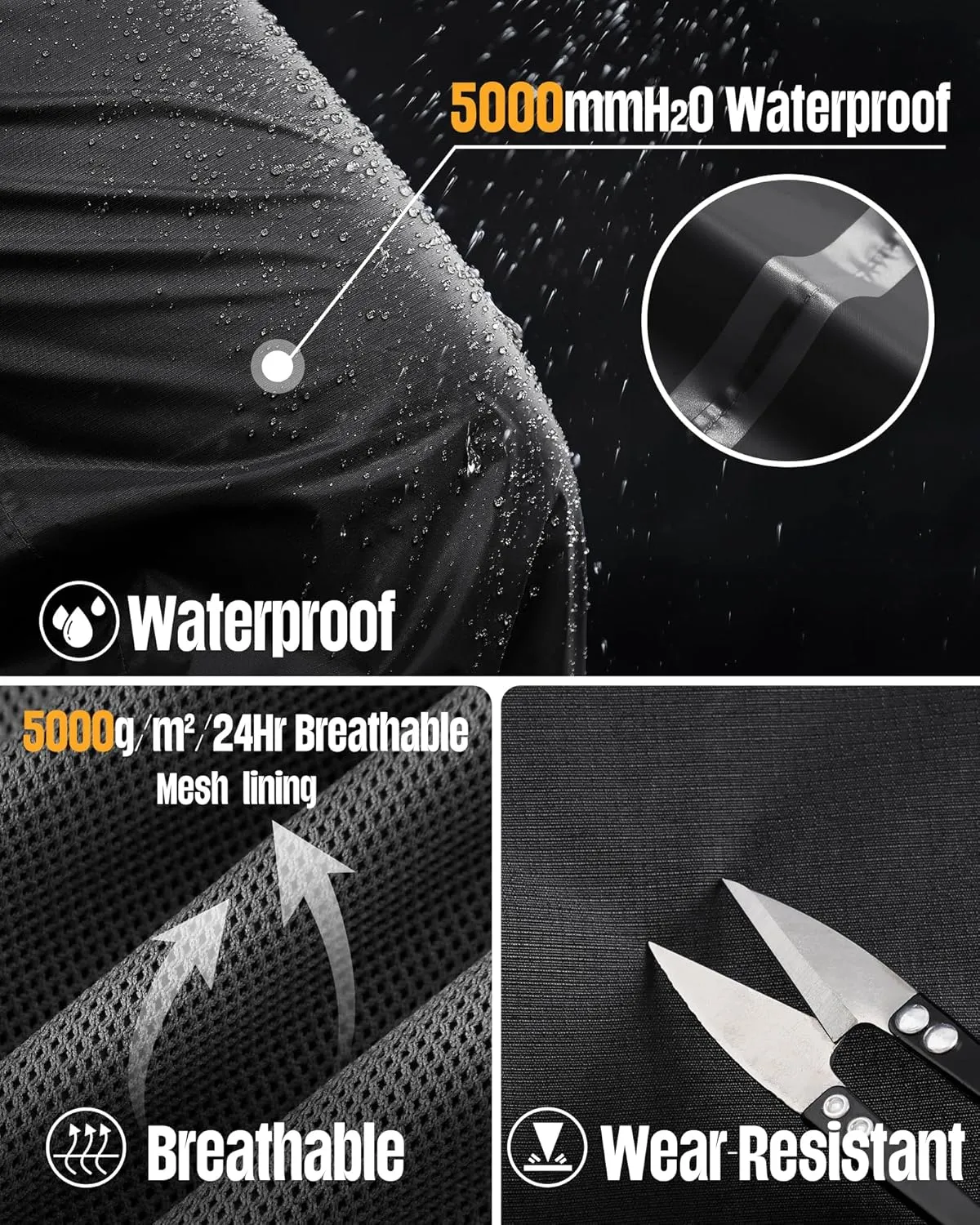 33,000ft Women's Full Zip Rain Pants Lightweight Rain Over Pants Windproof Outdoor Pants for Hiking Fishing Golf