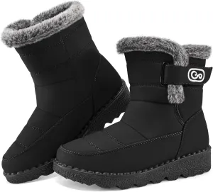 Ablanczoom Womens Winter Snow Boots With Warm Fur Lining Comfortable Booties Non Slip Waterproof Outdoor Shoes