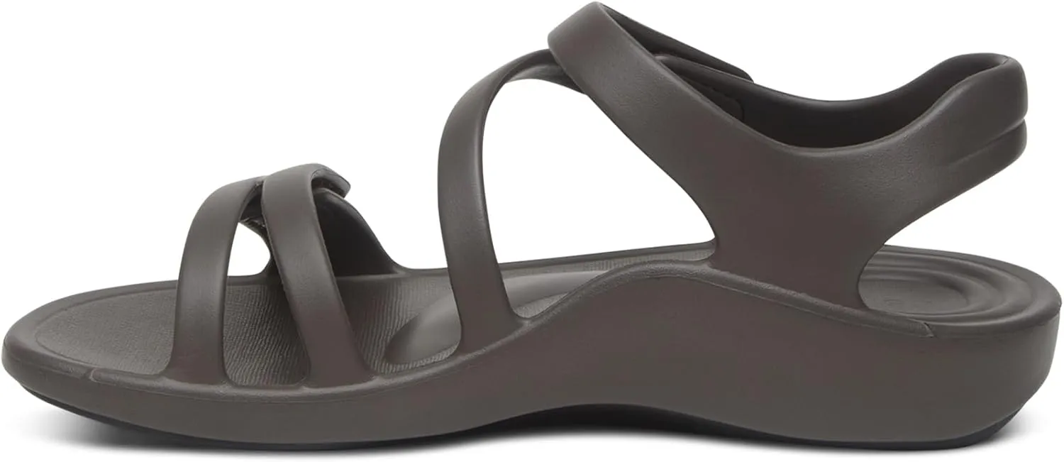 Aetrex Jillian Water-Friendly Sport Sandals for Women - Adjustable Strap Comfort Womens Sport Sandals for Beach Summer