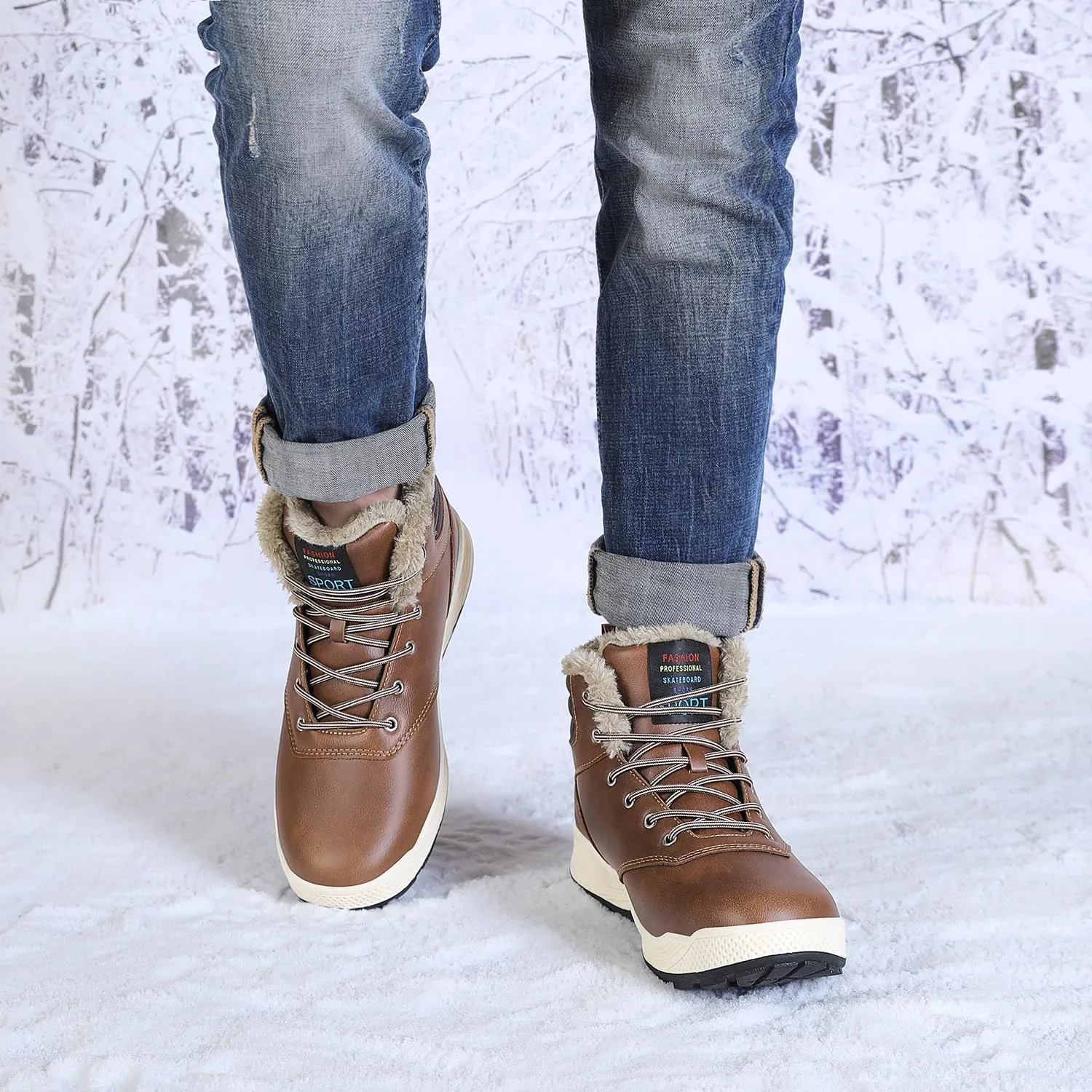 AFT AFFINEST Mens Snow Boots Waterproof Outdoor Hiking Shoes Ankle Sneakers