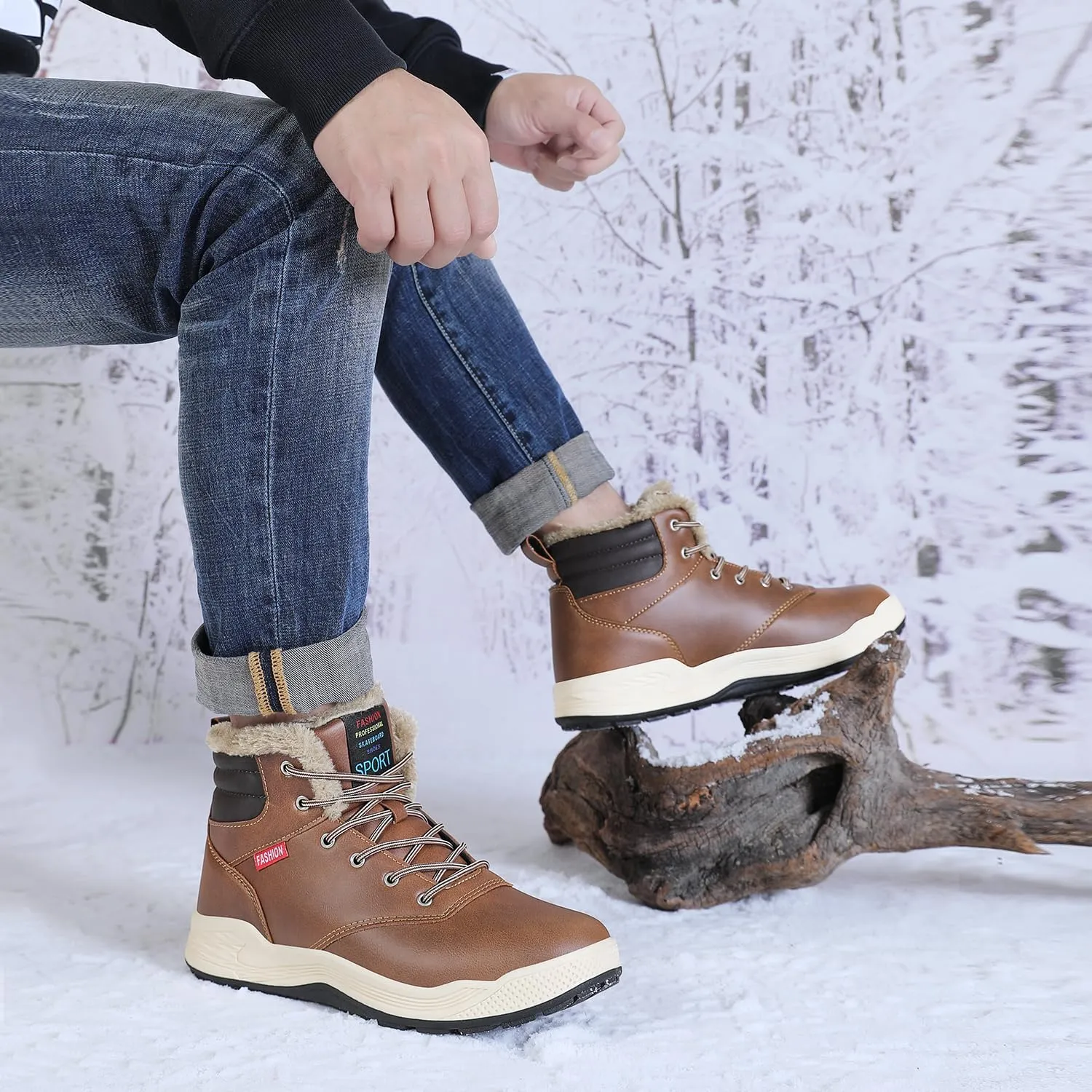 AFT AFFINEST Mens Snow Boots Waterproof Outdoor Hiking Shoes Ankle Sneakers