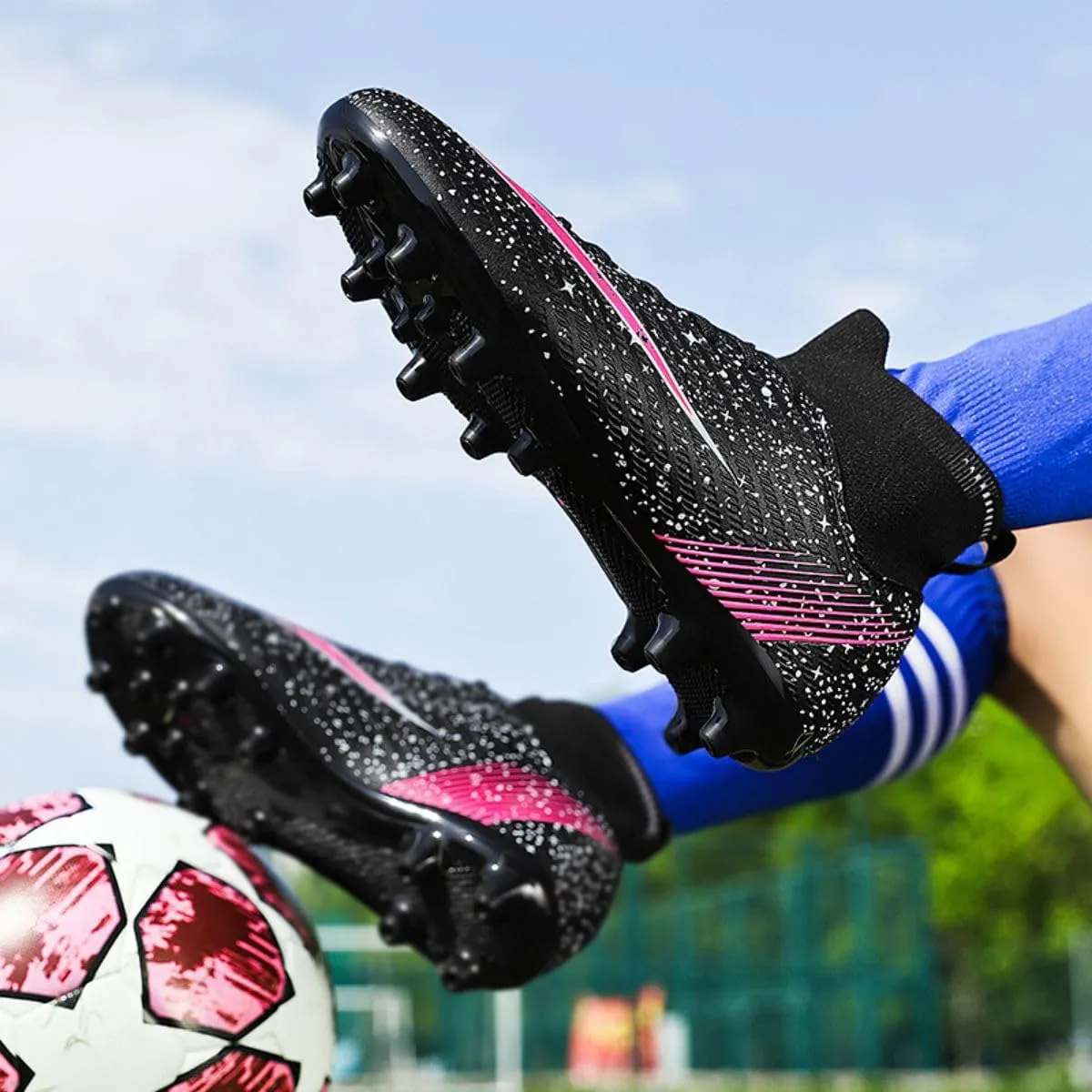 ailishabroy Mens Soccer Cleats Outdoor Spikes: Unisex Football Shoes Indoor Turf