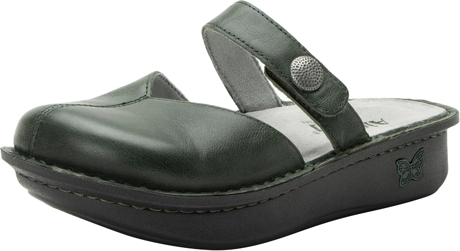 Alegria Women Kamila - Timeless Comfort, Arch Support and Style for Everyday Elegance - Nursing and Healthcare Professionals Slip-Resistant Mules - Open Back Leather Comfort Walking Clog Shoes