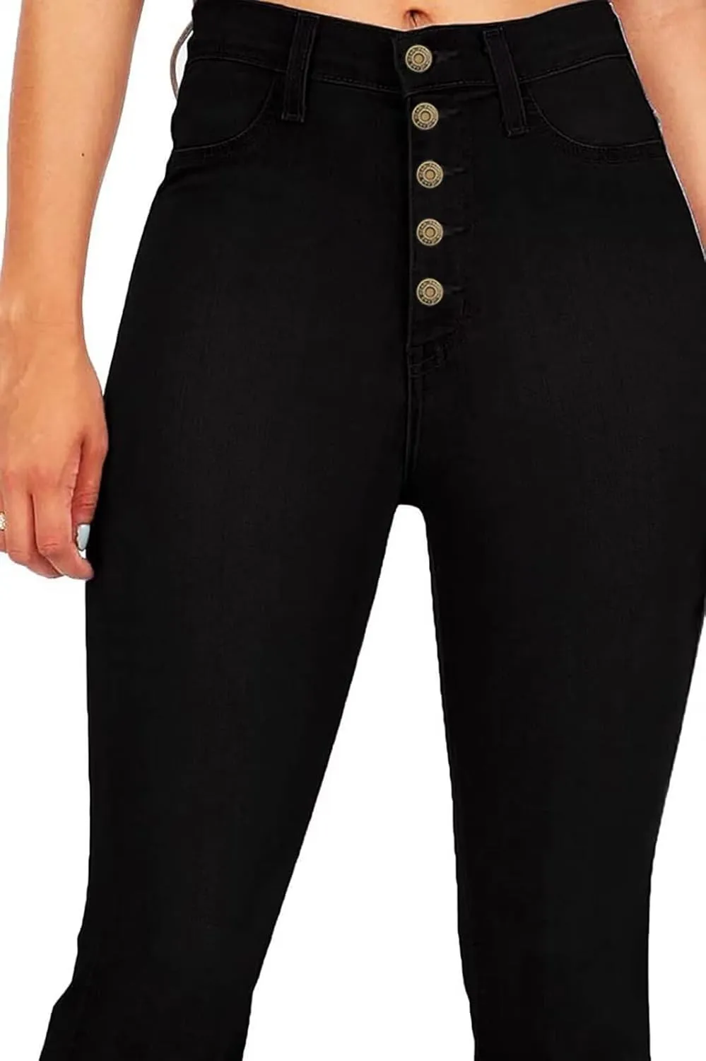 AMRSPENG Women's Black Bell Bottom Jeans for Women Flare Jeans High Waist Bootcut Jeans for Women Stretch Bell Bottom Pants