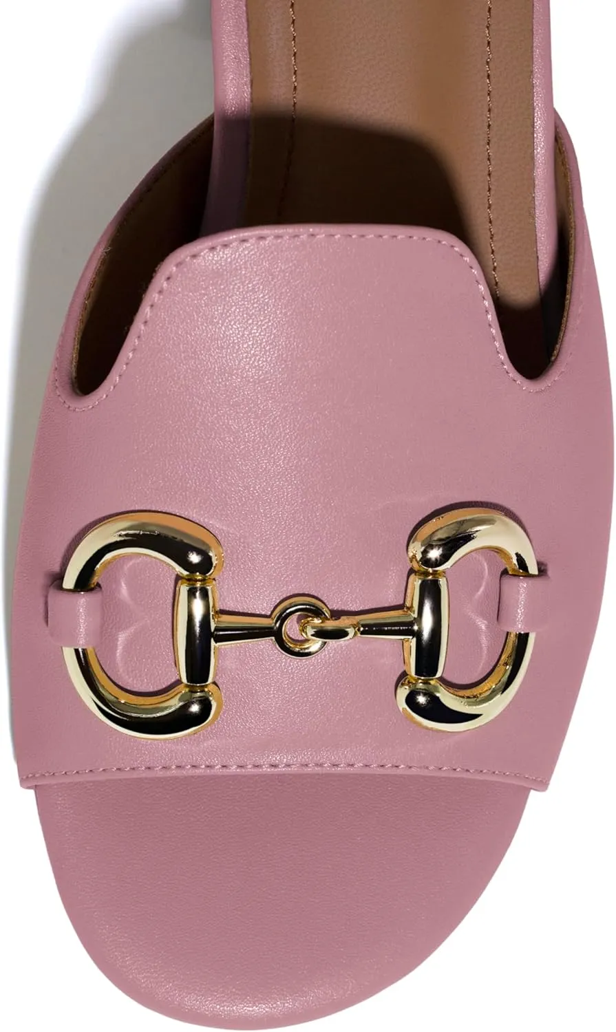 anteikira Women's Square Open Toe Buckle Sandals Slip On High Chunky Block Heel Mules Backless High Heeled Sandals for Women Fashion Summer Heels