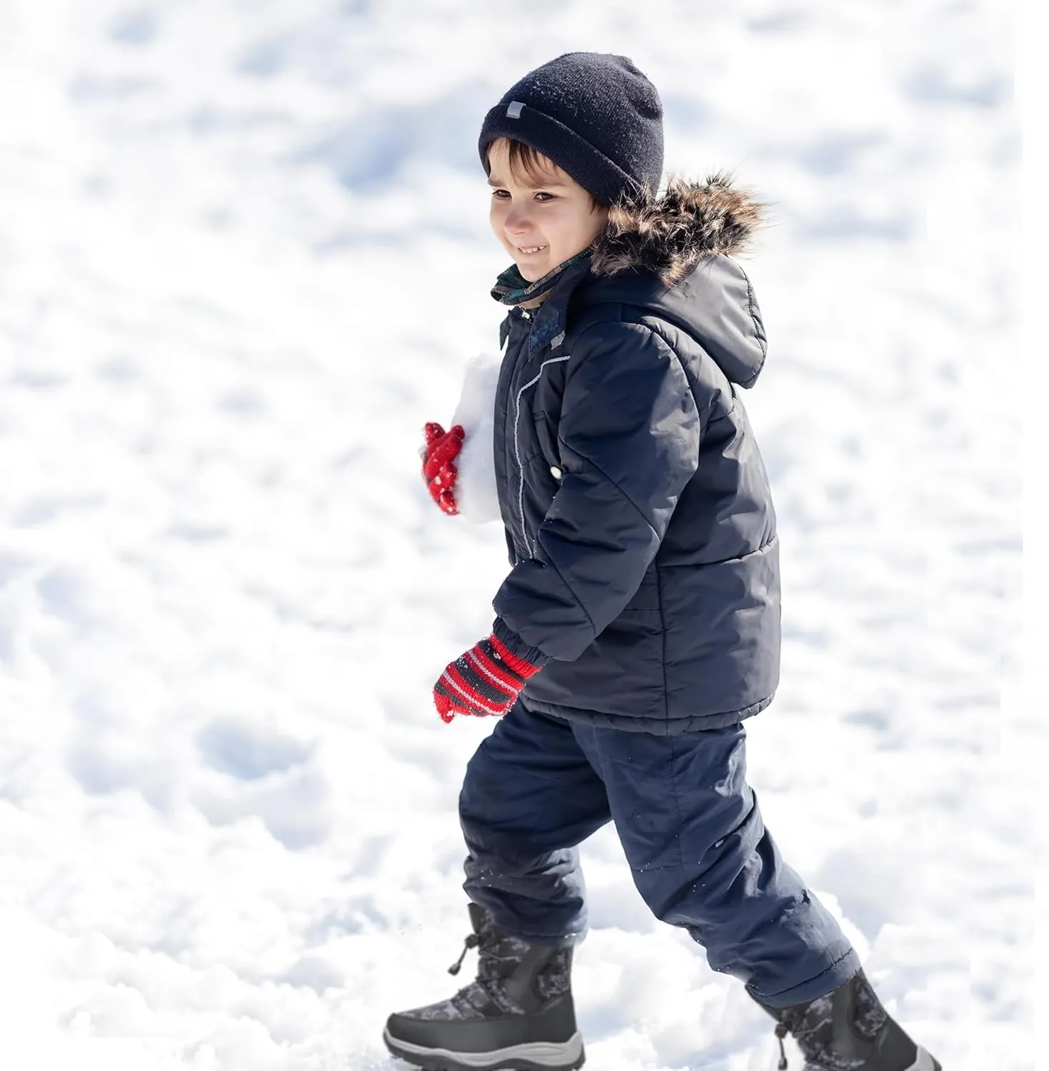 Apakowa Kids Boys Girls Cold Weather Water Resistant Winter Snow Boots (Toddler/Little Kid/Big Kid)