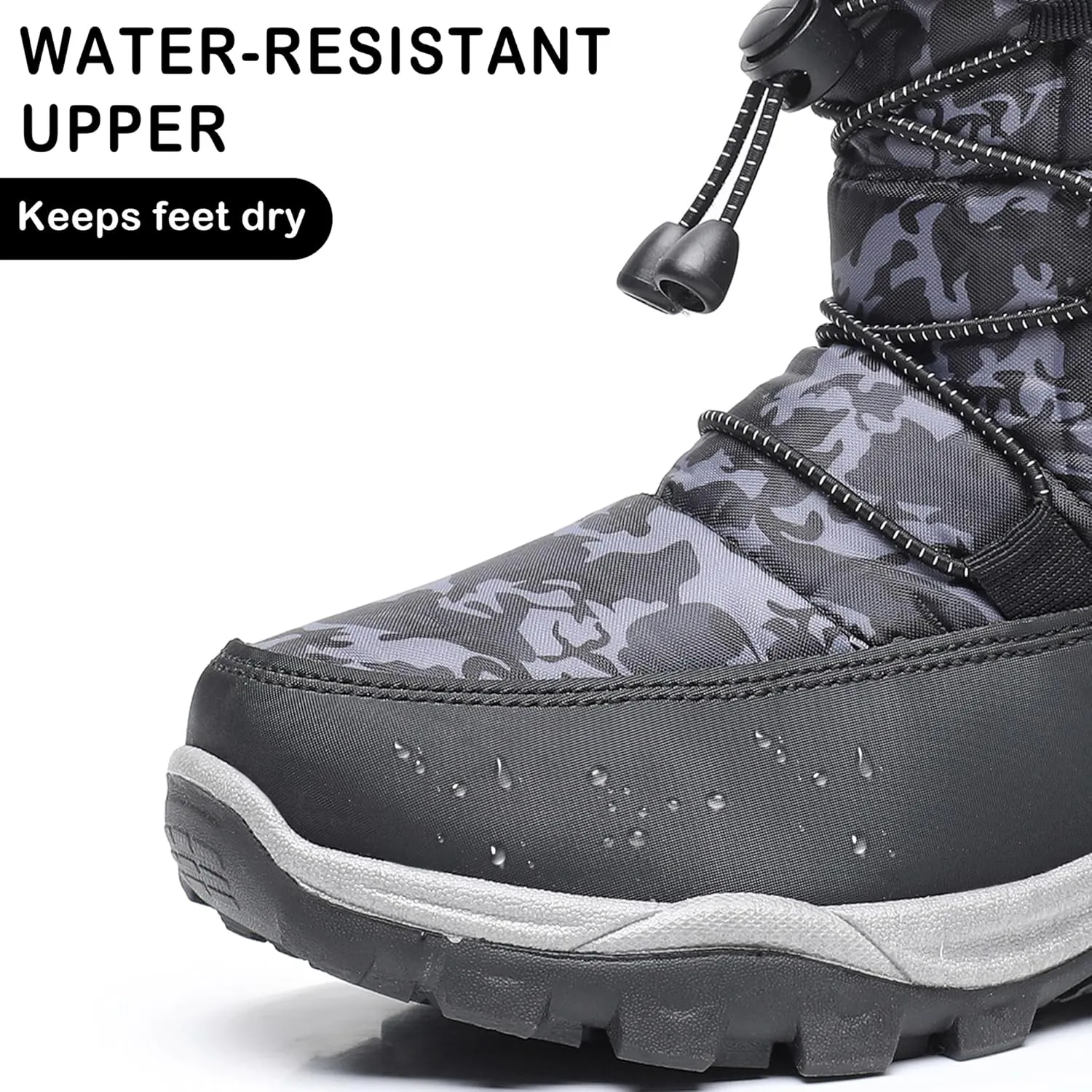Apakowa Kids Boys Girls Cold Weather Water Resistant Winter Snow Boots (Toddler/Little Kid/Big Kid)