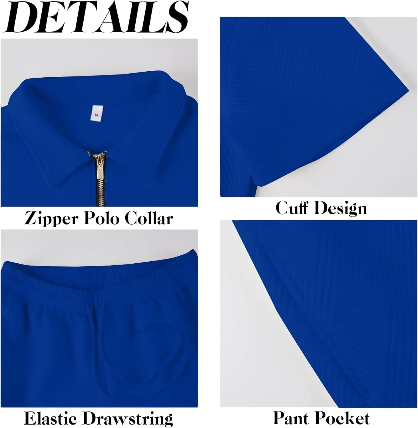 Aulemen Mens 2 Piece Zip Tracksuit Short Sleeve Print Polo Shirt and Shorts Sets Summer Outfits for Men