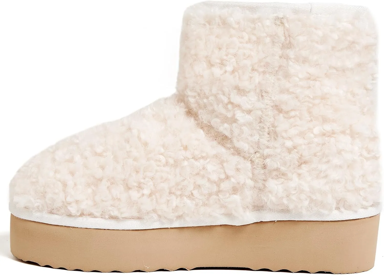 AUSLAND Women‘s Platform Faux Fur Winter Sonw Ankle Boots Fleece Lined Warm Comfortable Outdoor Anti-Slip Boots 9358