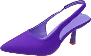Autumn Plus Size High Heels Sexy Pumps Fashionable and Comfortable Cloth Sandal Stiletto Pointed Toe Shoes Women's Wedding Party Shoes (Color : Purple, Shoe Size : 9)