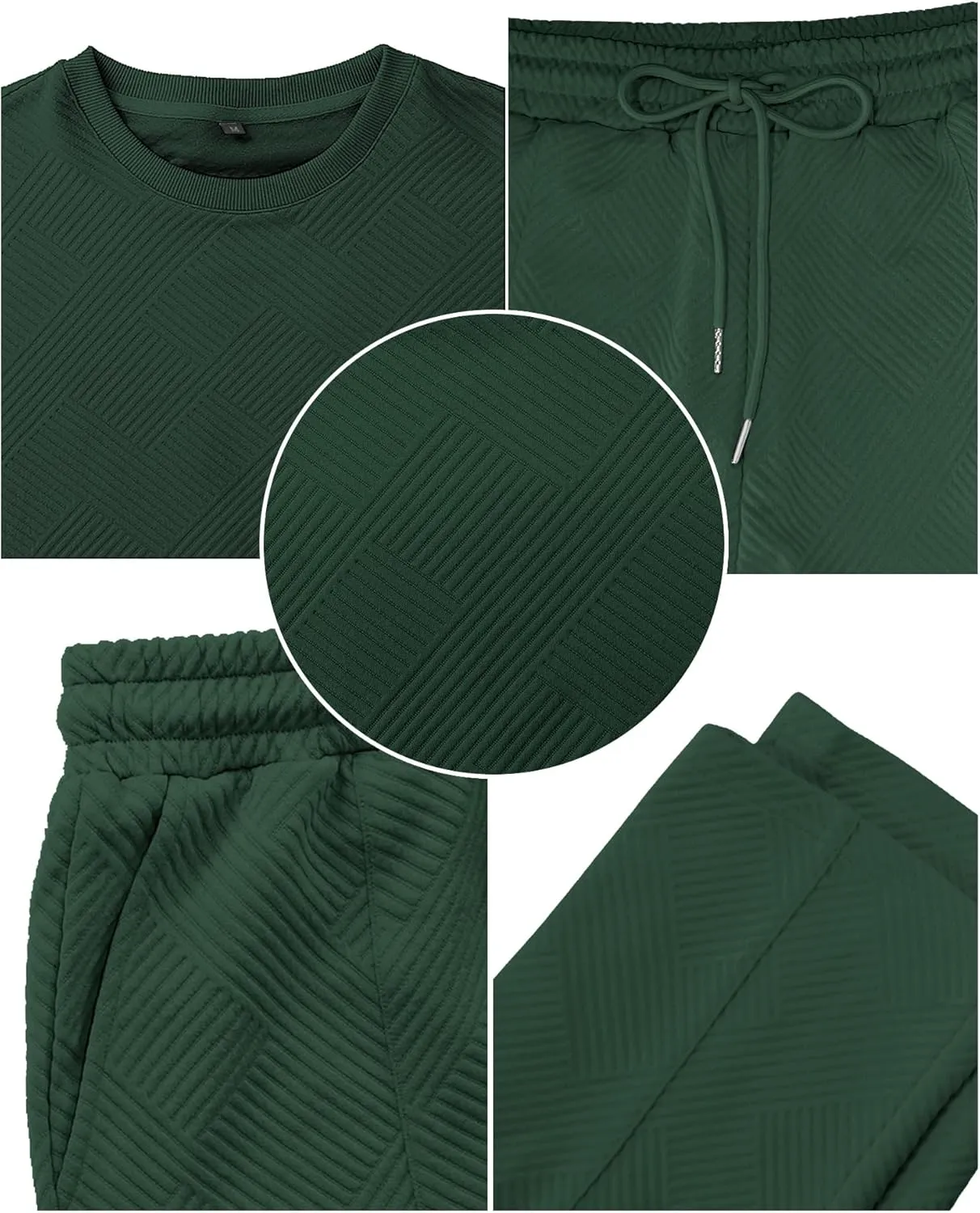 Babioboa Men's Tracksuit Knit Jacquard 2 Piece Long Sleeve Pullover Jogging Tracksuit Athletic running Casual Sportswear