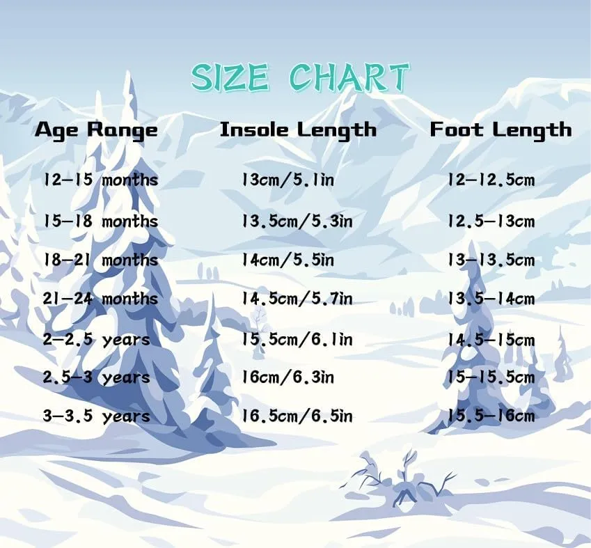 Baby Winter Snow Boots for Toddlers 1-3 Years Anti-Slip Outdoor Booties with Plush Faux Fur Lining, Lightweight & Warm for Boys & Girls