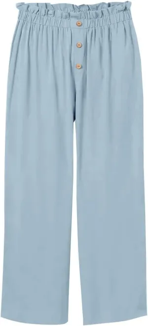 Batermoon Girls' Pants Paper Bag Elastic Waist Wide Leg Loose Trousers with Pocket