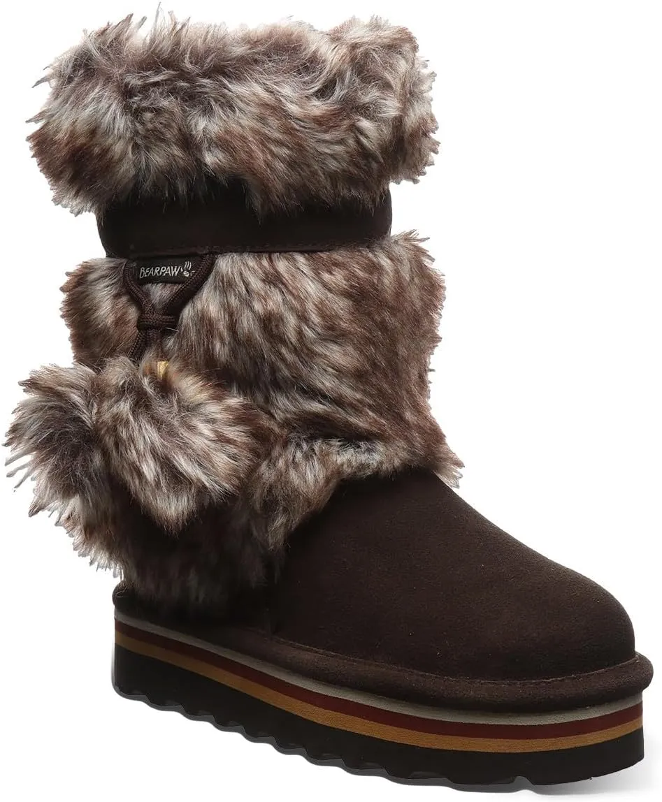 BEARPAW Retro Tama Youth Fog Boot | Youth's Boot Classic Suede | Kid's Boots | Comfortable Winter Boot