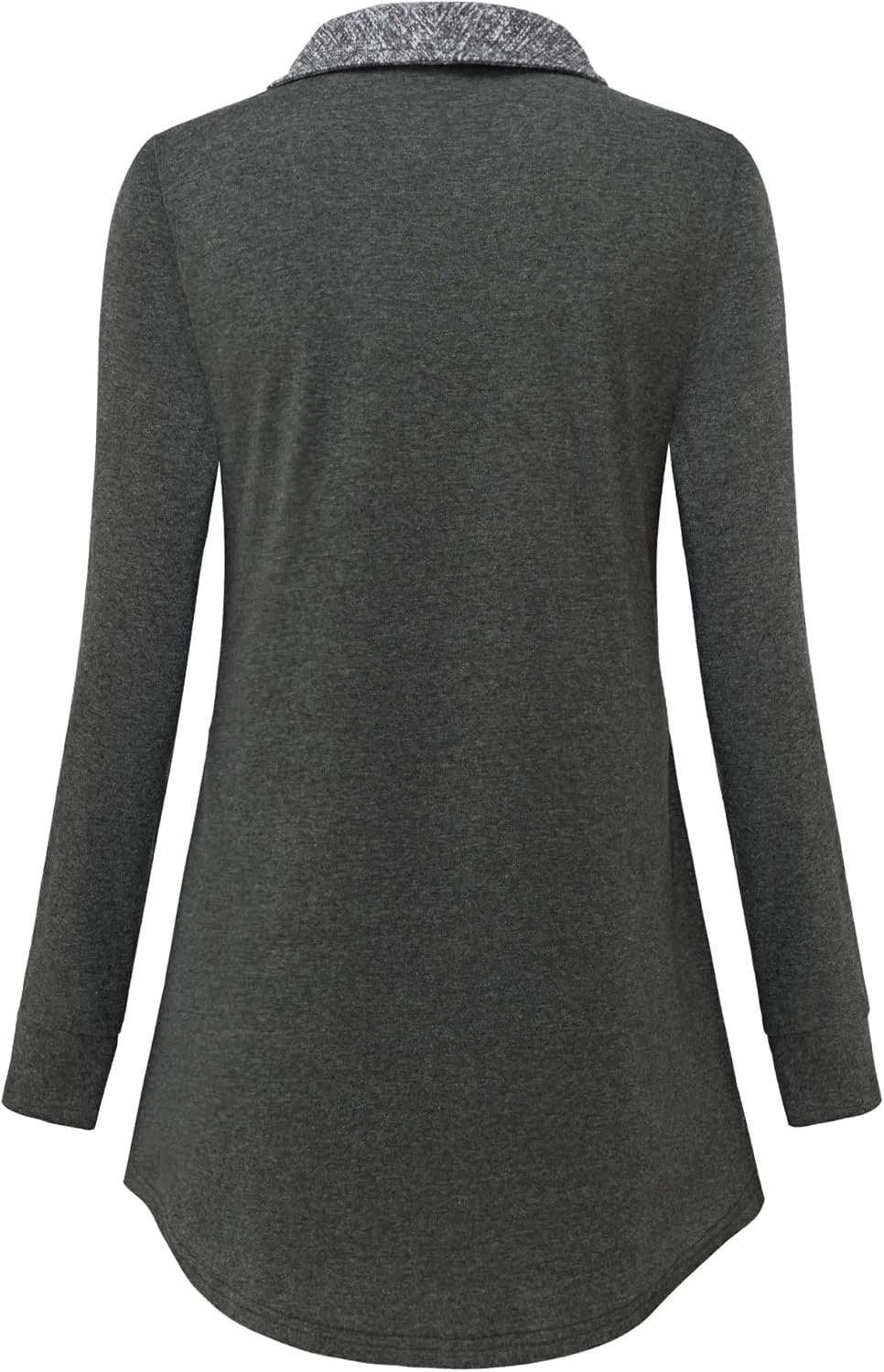 Bebonnie Womens Long Sleeve Casual V Neck Sweatshirts Pullover Tunic Tops with Buttons