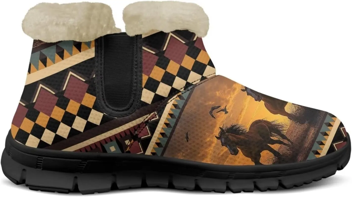 Binienty Snow Boots for Women Anti-Slip Fur Fleece Lined Ankle Boot Winter Boots Outdoor