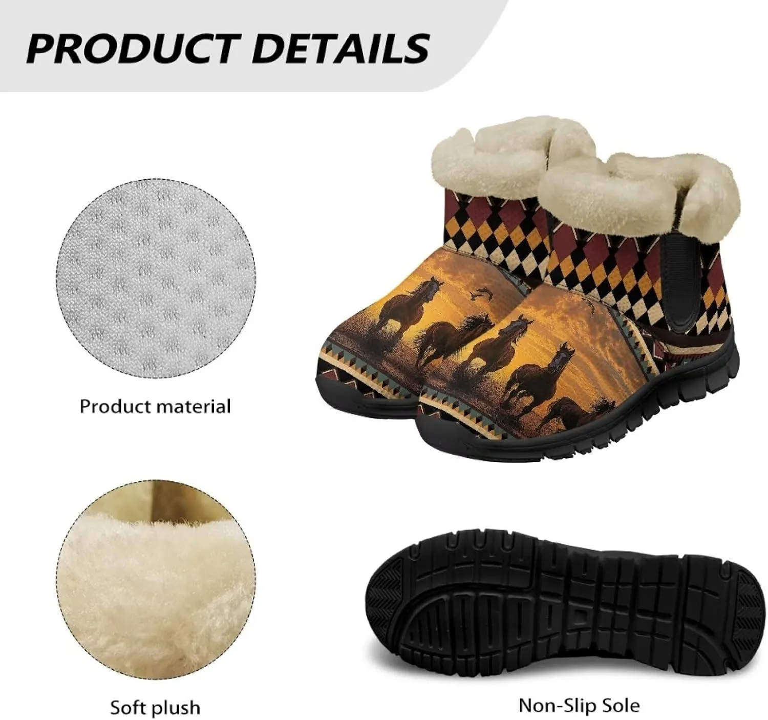 Binienty Snow Boots for Women Anti-Slip Fur Fleece Lined Ankle Boot Winter Boots Outdoor