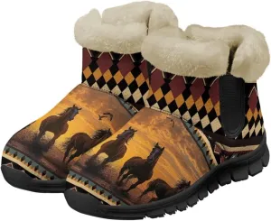 Binienty Snow Boots for Women Anti-Slip Fur Fleece Lined Ankle Boot Winter Boots Outdoor