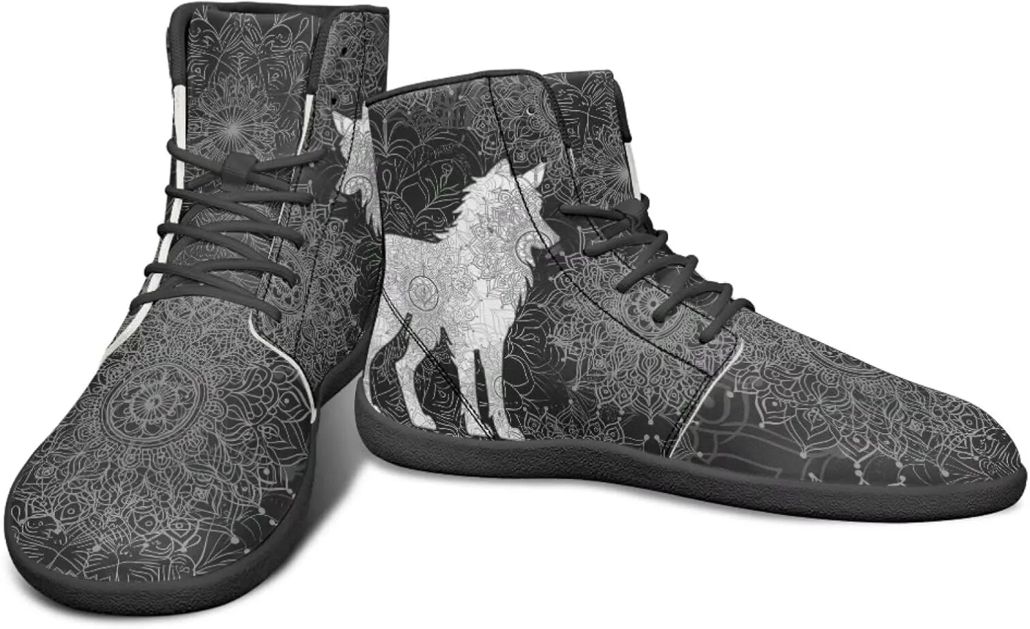 Binienty Wide Box Barefoot Shoes Men Women Wolf High Top Minimalist Ankle Boots Anti Skid Zero Drop Sole
