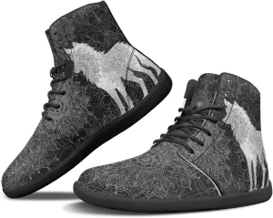 Binienty Wide Box Barefoot Shoes Men Women Wolf High Top Minimalist Ankle Boots Anti Skid Zero Drop Sole