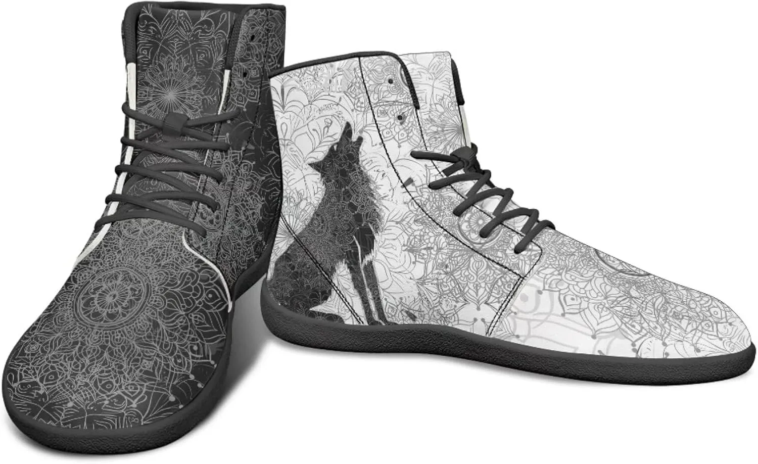 Binienty Wide Box Barefoot Shoes Men Women Wolf High Top Minimalist Ankle Boots Anti Skid Zero Drop Sole