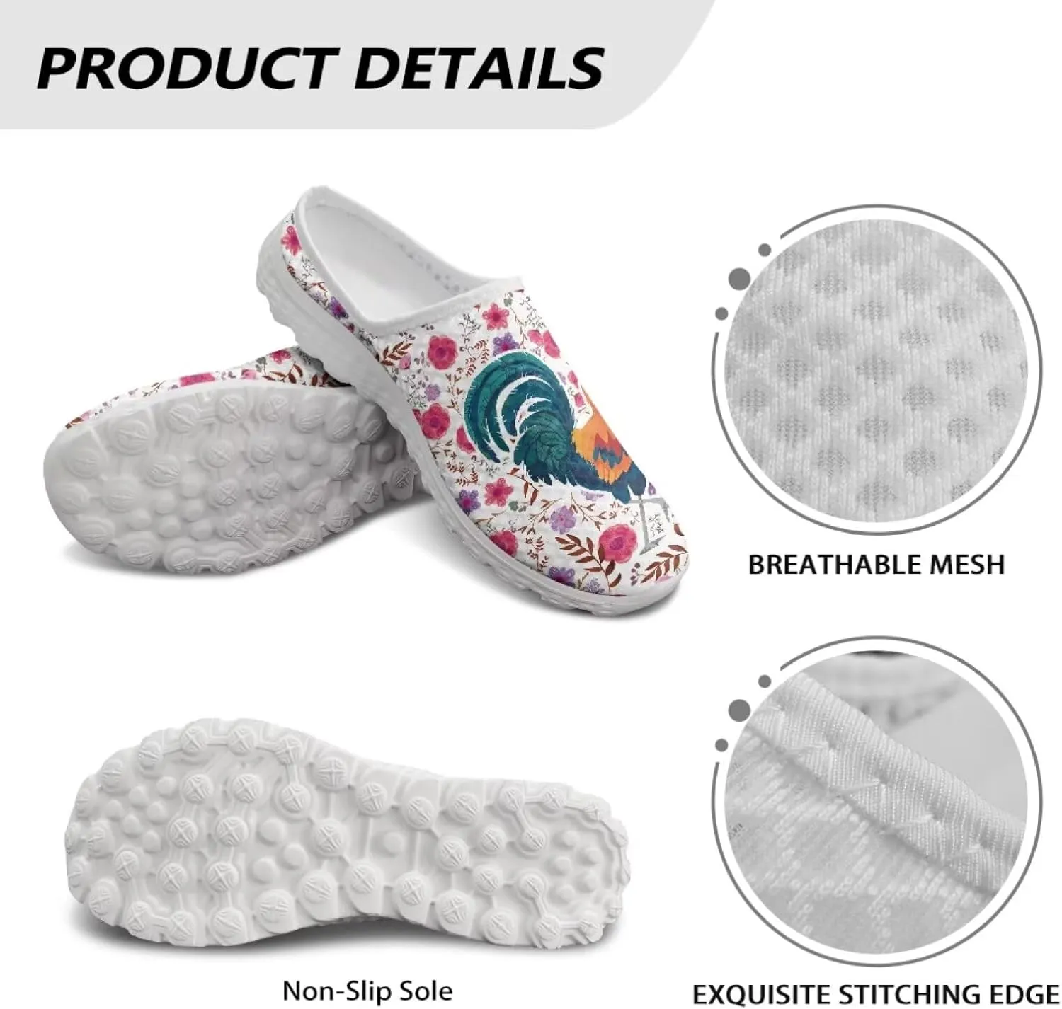 Binienty Women Mules Breathable Mesh Slip on Backless Walking Sneakers for Outings Shopping Camping