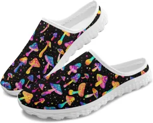 Binienty Women Mules Breathable Mesh Slip on Backless Walking Sneakers for Outings Shopping Camping