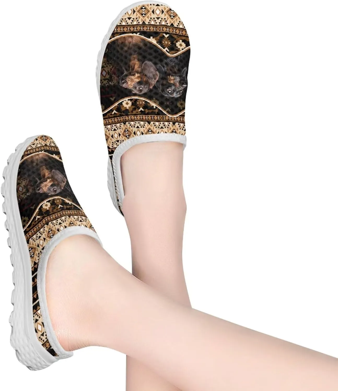 Binienty Women Mules Shoes Slip on Mesh Walking Shoes Arch Support for Casual Dating, Festival, Vacation