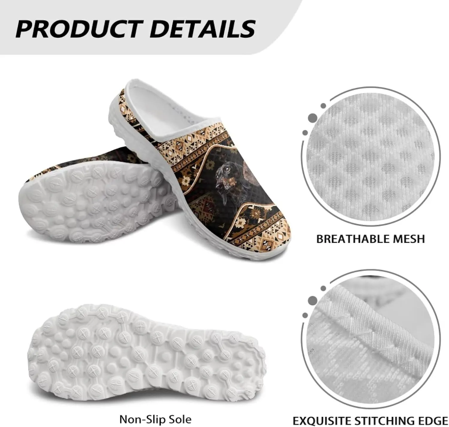 Binienty Women Mules Shoes Slip on Mesh Walking Shoes Arch Support for Casual Dating, Festival, Vacation
