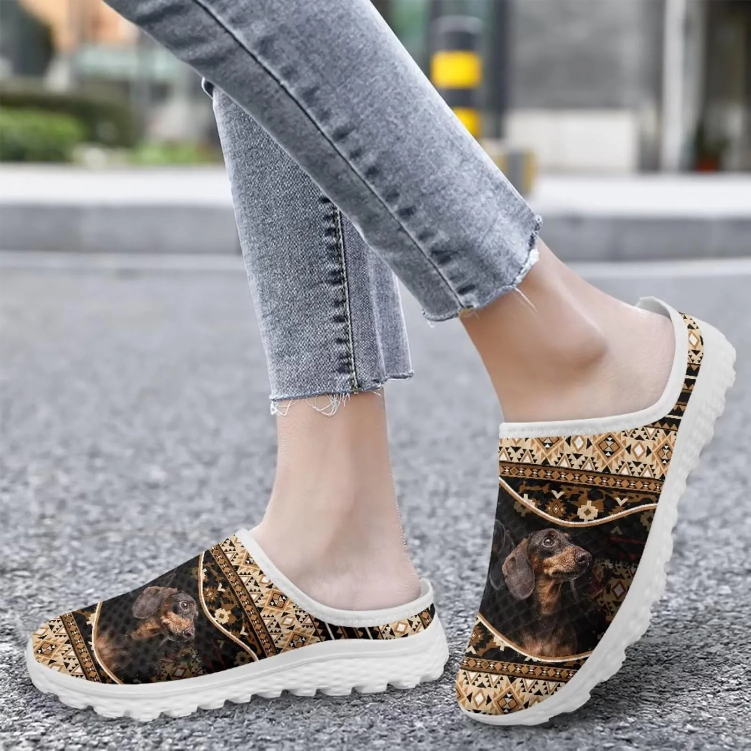Binienty Women Mules Shoes Slip on Mesh Walking Shoes Arch Support for Casual Dating, Festival, Vacation