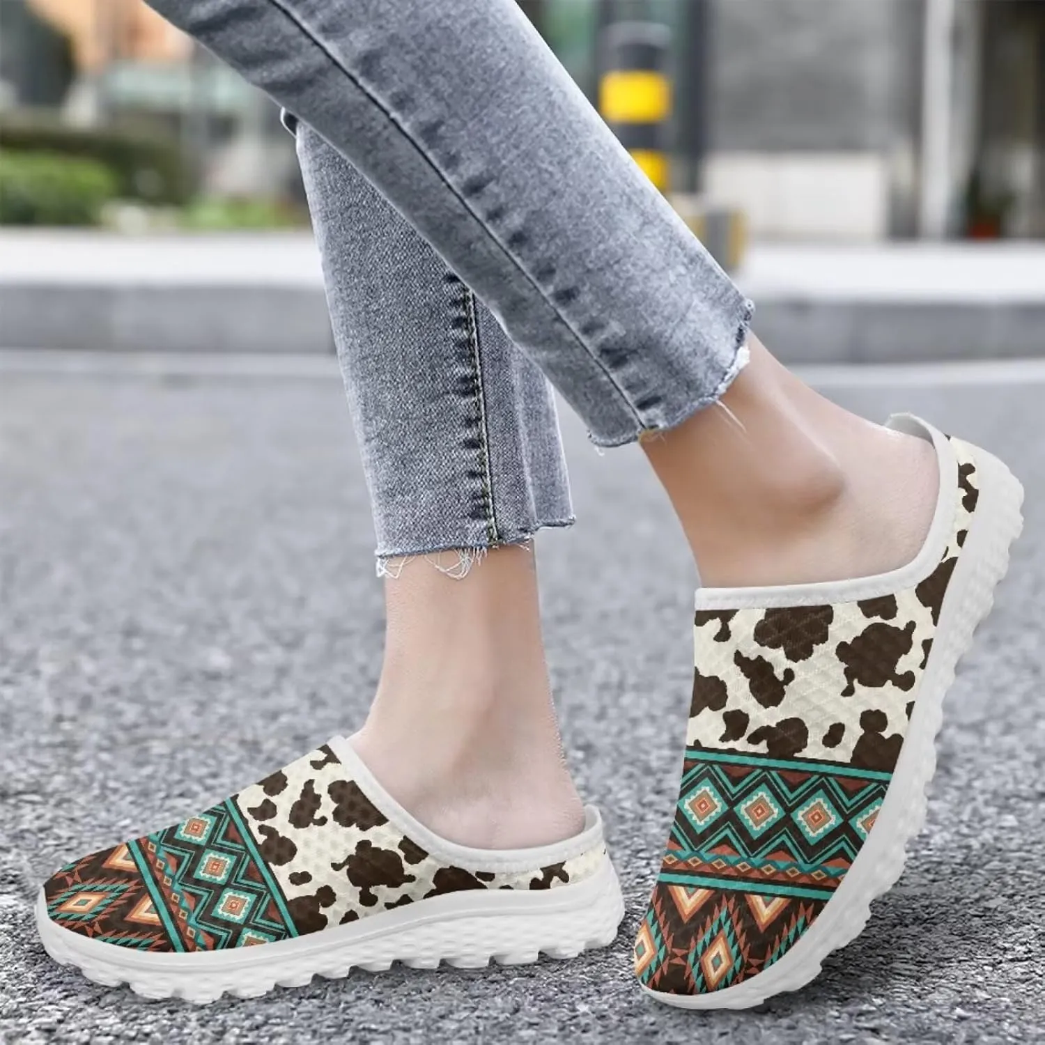 Binienty Women Mules Shoes Slip on Mesh Walking Shoes Arch Support for Casual Dating, Festival, Vacation