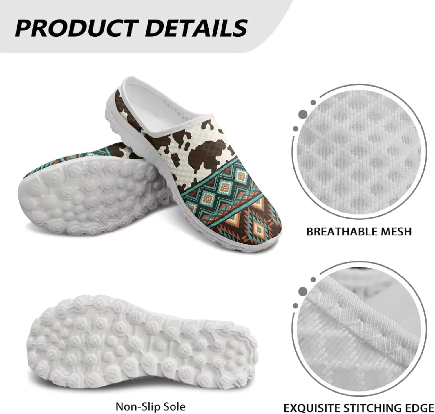 Binienty Women Mules Shoes Slip on Mesh Walking Shoes Arch Support for Casual Dating, Festival, Vacation