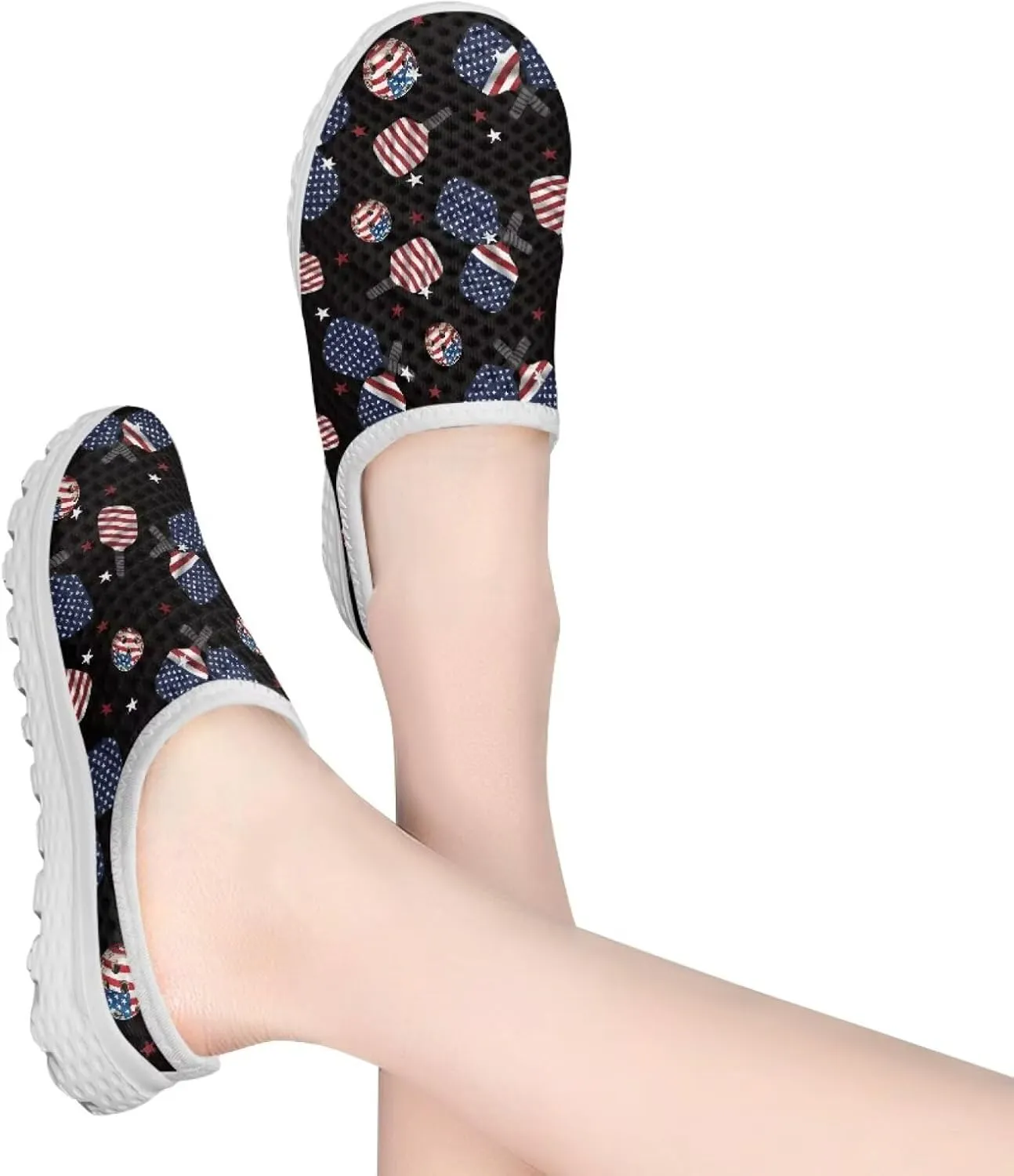 Binienty Women Mules Sneakers Slip On Mesh Garden Shoes with Arch Support Lightweight Memory Foam Minimalist Walking Shoes