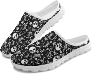 Binienty Women’s Art Design Mules Shoes Breathable Mesh Slip on Gardening Shoes Indoor Outdoor Slipper