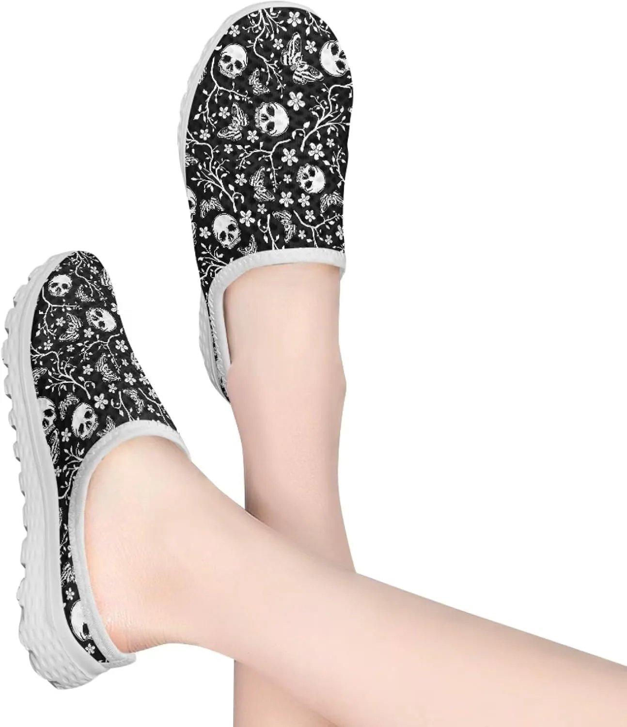 Binienty Women’s Art Design Mules Shoes Breathable Mesh Slip on Gardening Shoes Indoor Outdoor Slipper