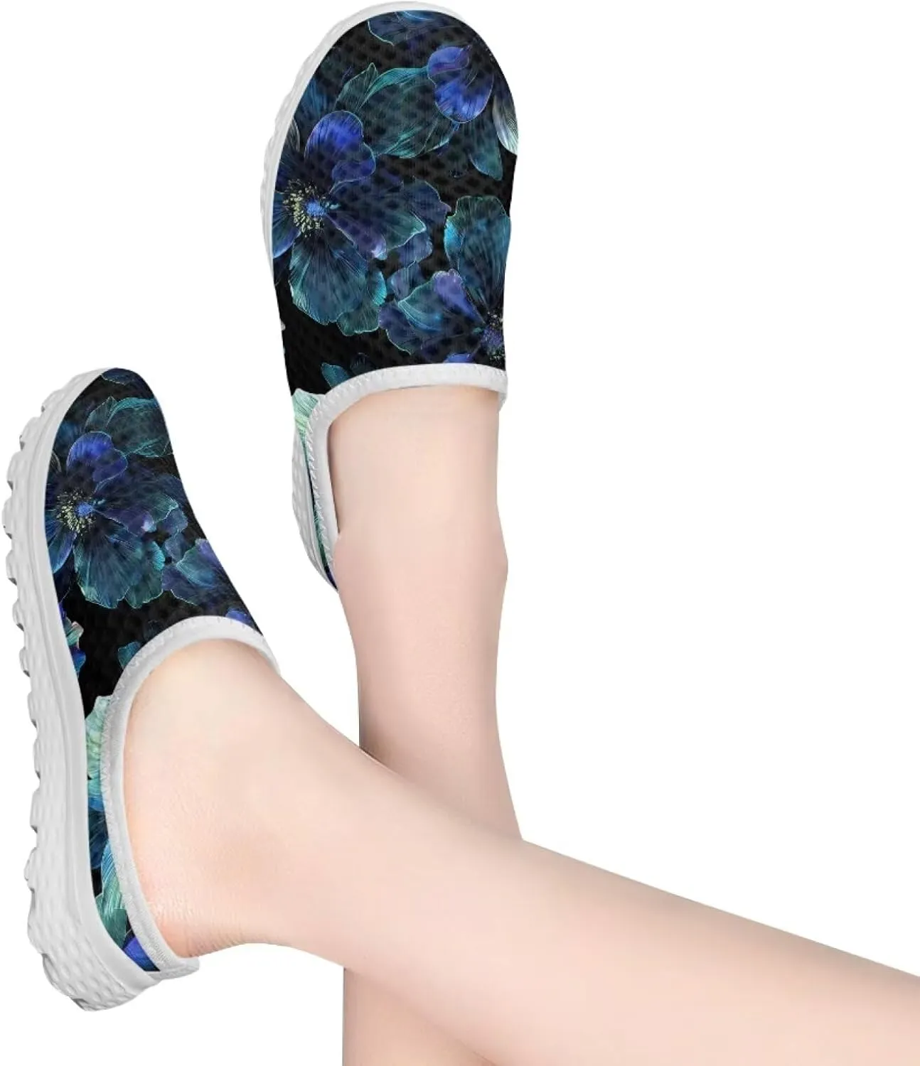 Binienty Womens Mules & Clogs with Arch Support Breathable Mesh Slip On Walking Shoes for Outings Shopping Camping