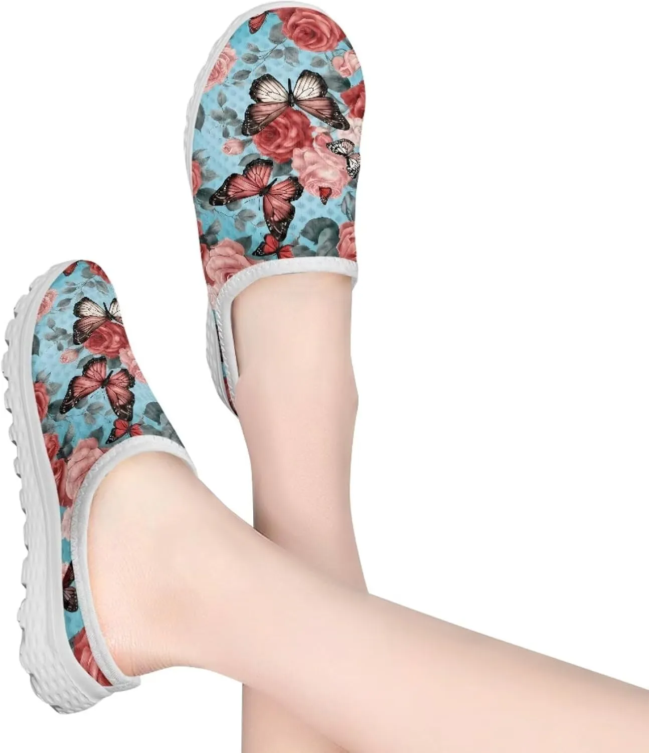 Binienty Womens Mules & Clogs with Arch Support Breathable Mesh Slip On Walking Shoes for Outings Shopping Camping