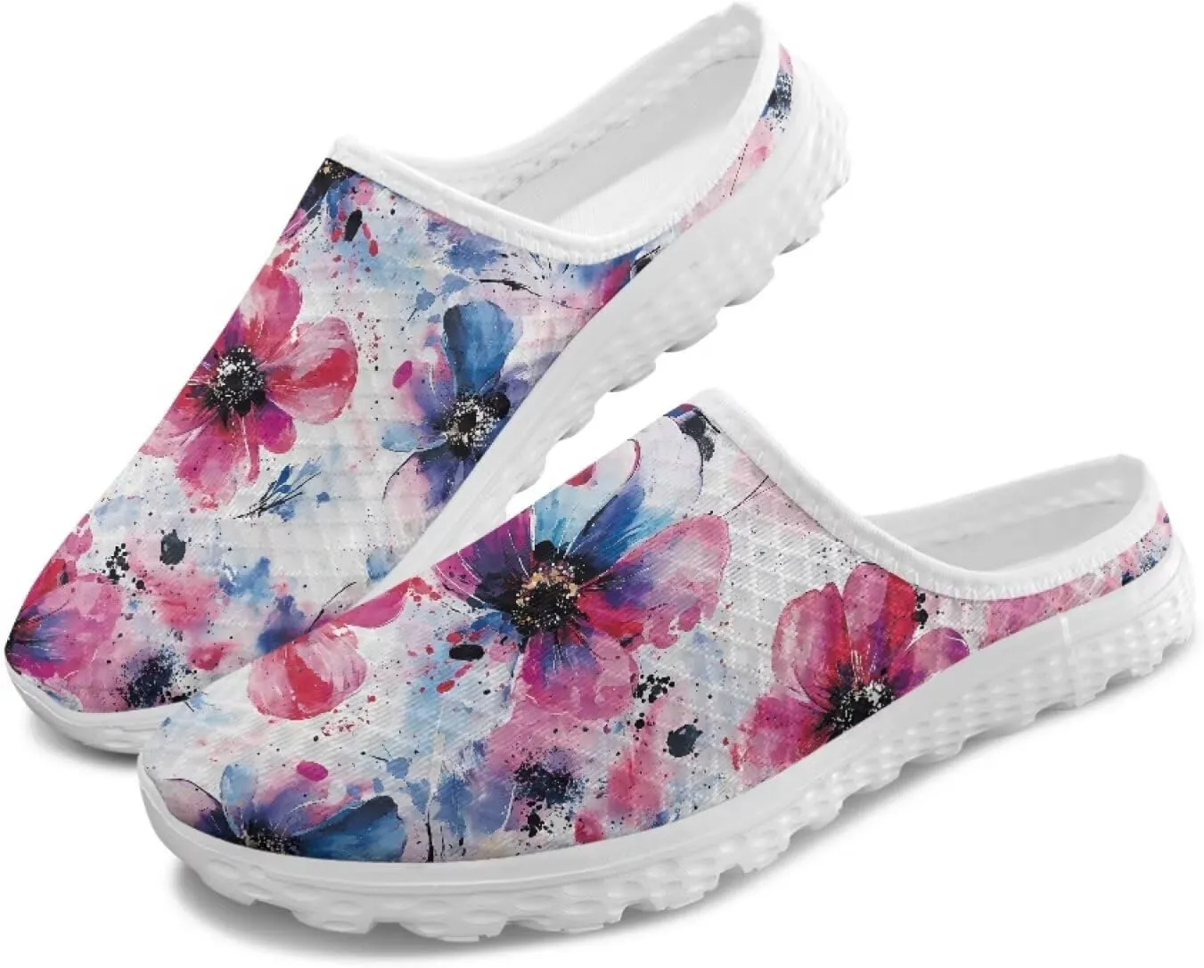Binienty Womens Mules & Clogs with Arch Support Breathable Mesh Slip On Walking Shoes for Outings Shopping Camping