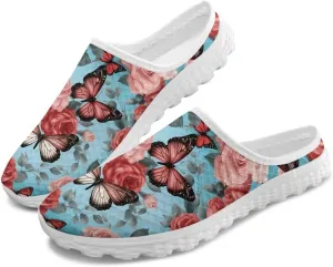 Binienty Womens Mules & Clogs with Arch Support Breathable Mesh Slip On Walking Shoes for Outings Shopping Camping