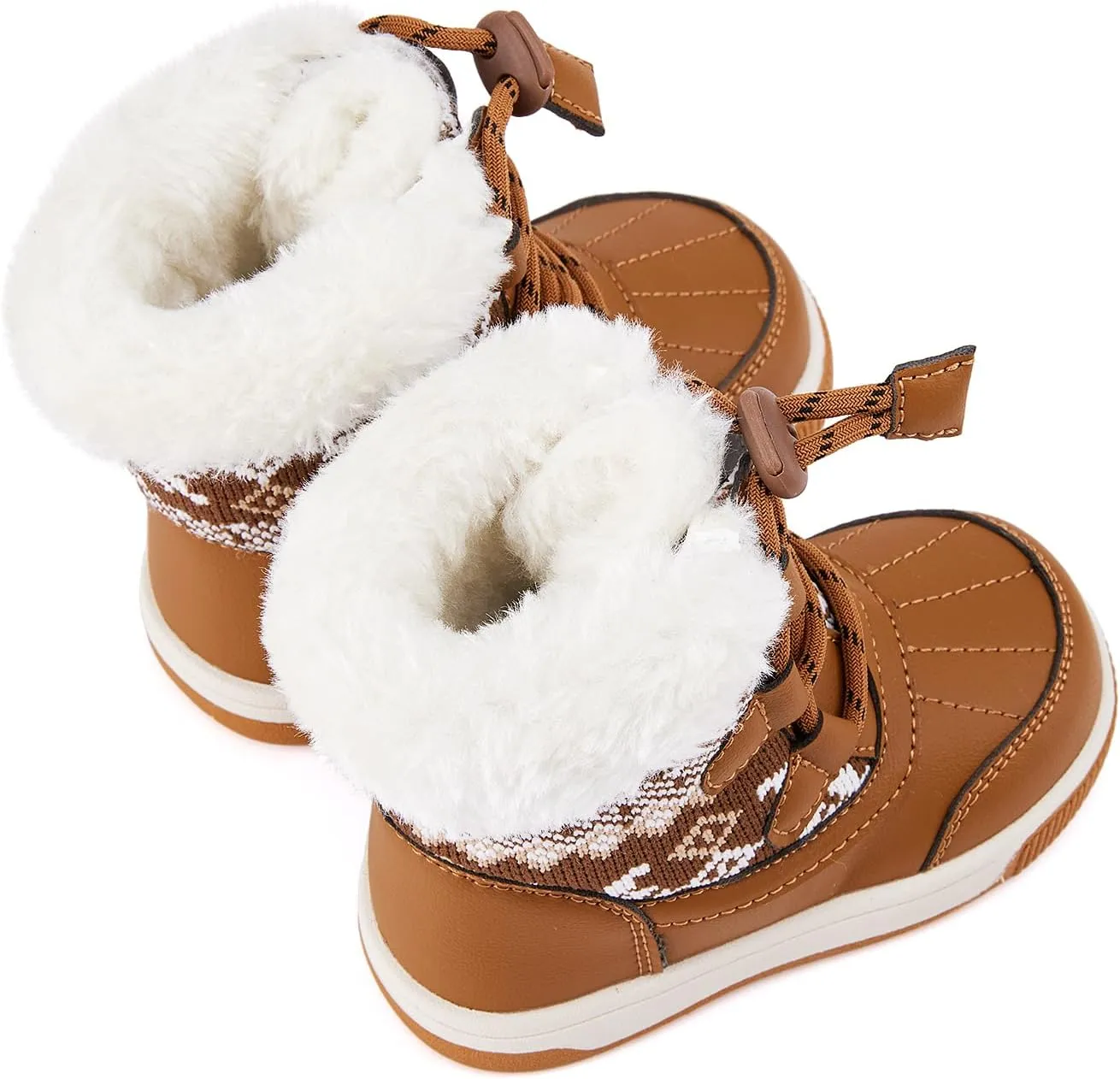 BMCiTYBM Toddler Boy Girl Snow Boots Waterproof Winter Warm Shoes Baby High Top Nonslip Lightweight Outdoor Sneakers for Cold Weather (Infant/Toddler)