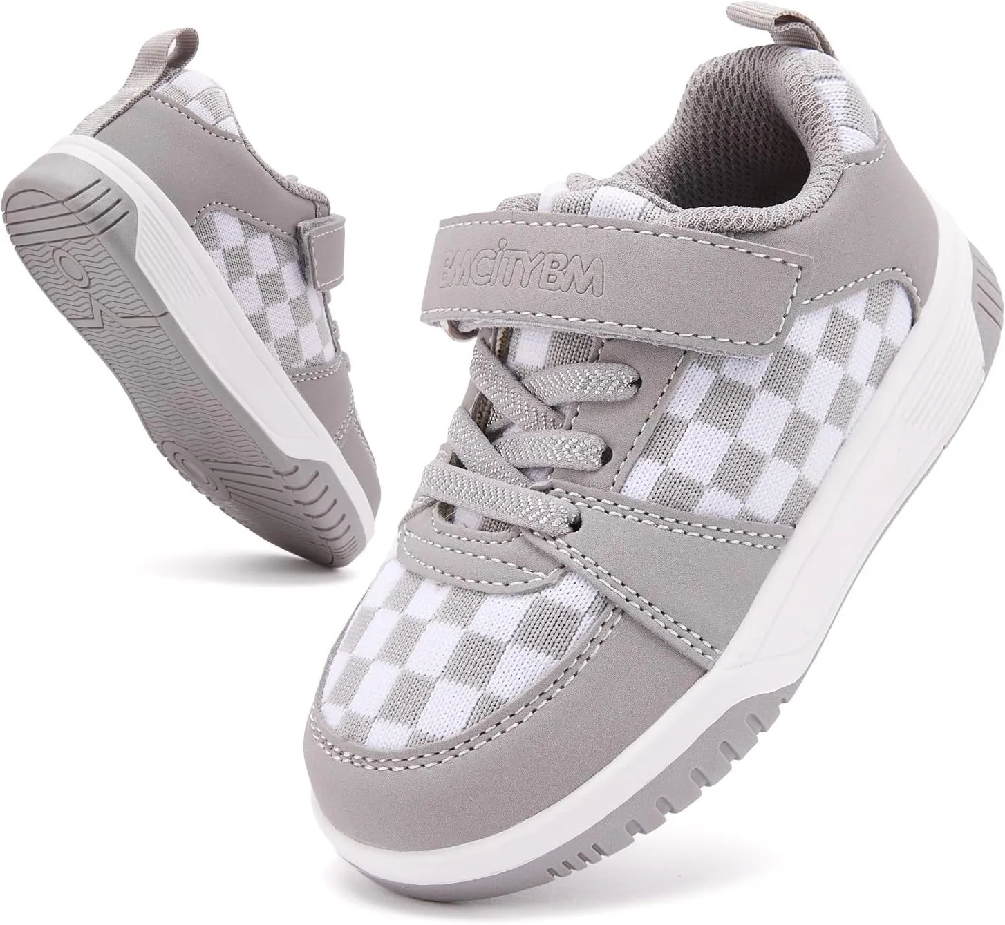 BMCiTYBM Toddler Shoes Boys Girls Tennis Sneakers Checkred Casual Walking Shoes Lightweight Non Slip Outdoor