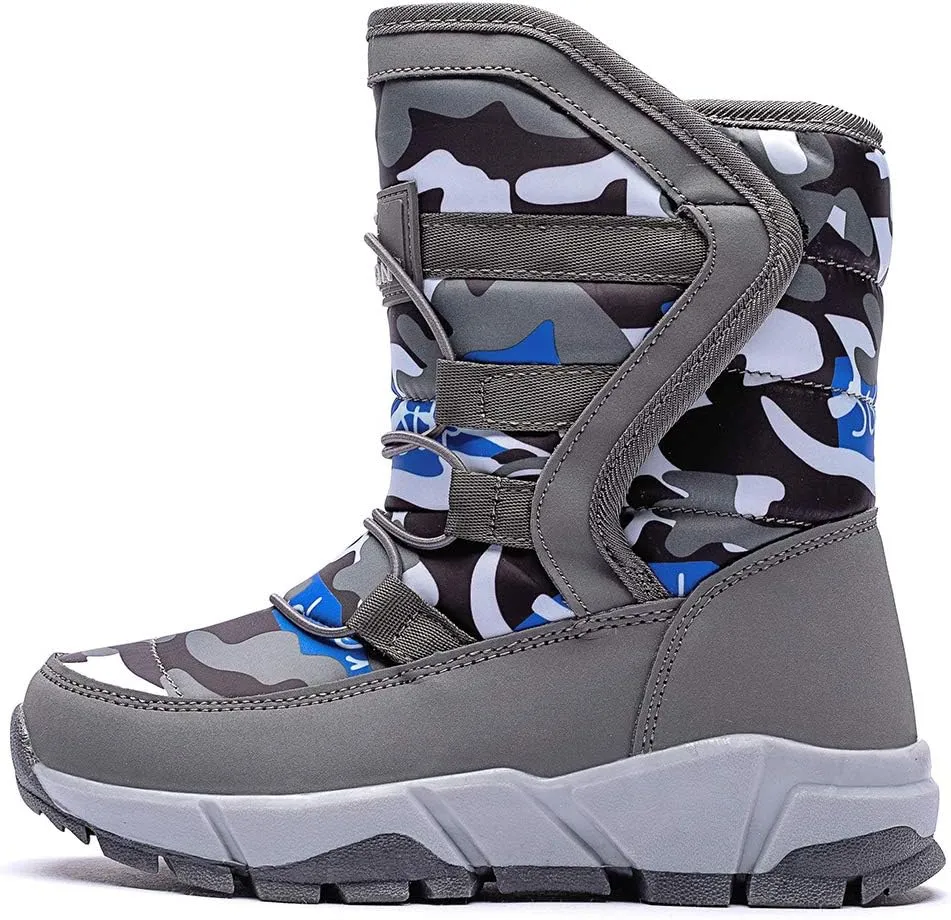 BODATU Boys Snow Boots Outdoor Waterproof Winter Kids Shoes